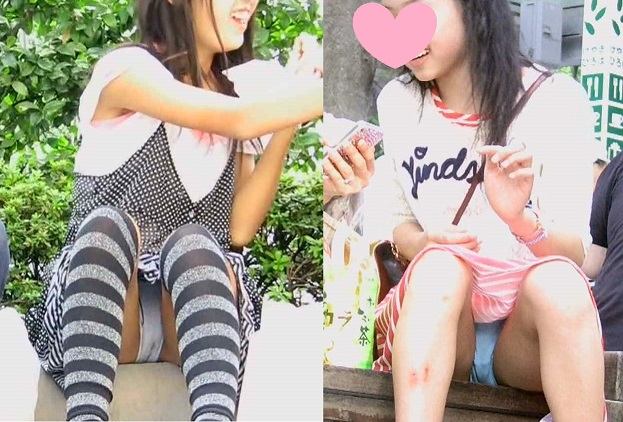 Cちゃんたち、ばっちりクロッチ見えてます