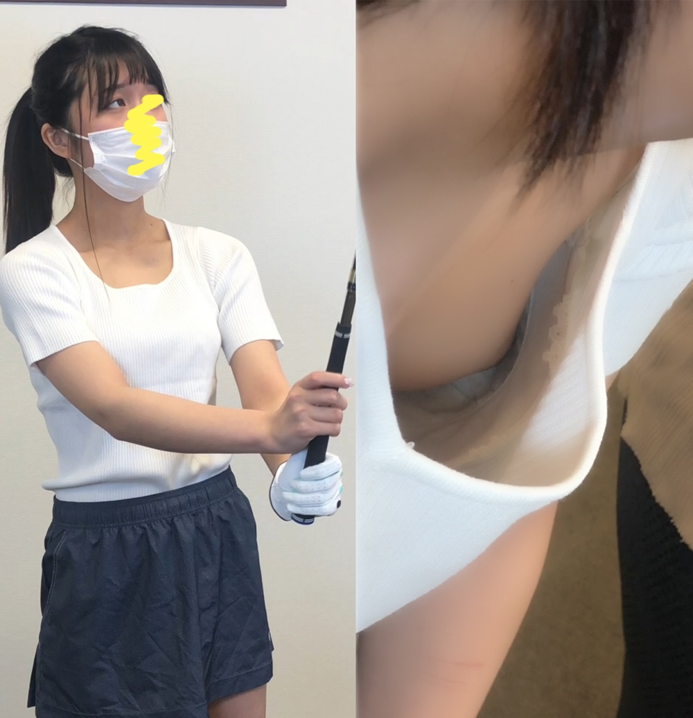 【ゴルフ】胸チラ・食い込みパンチラ②父親とゴルフが夢‼18歳170cm高身長の初心者ＪＤ