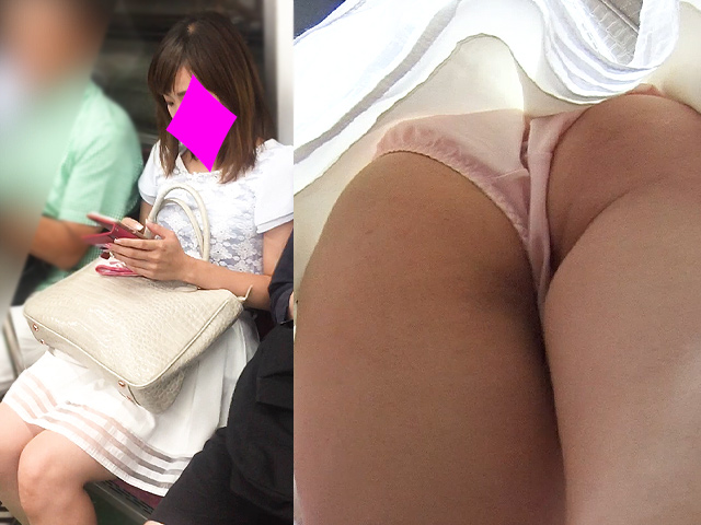 高画質パンチラ343　白ふわミニスカお姉さんのピンクP