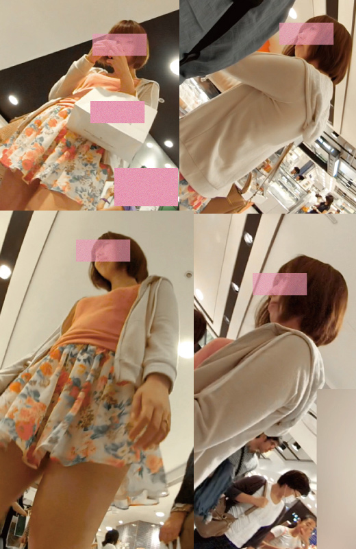 フルHD高画質パンチラ逆さ撮り130　超ミニエロ尻JD…奥さん！？のパンティー