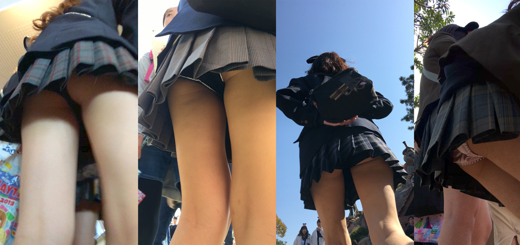 【4K街撮り夢の国】制服パンチラ4ロングバージョン