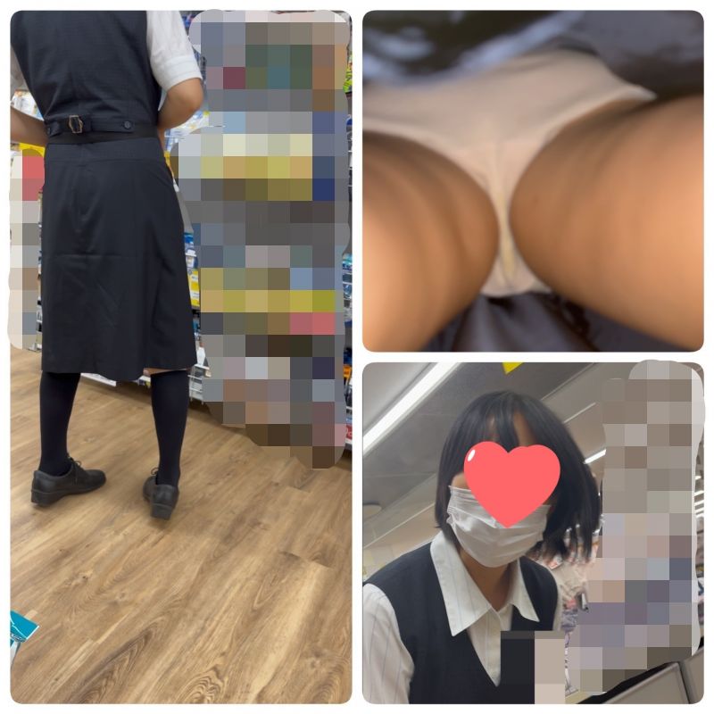 【素人のパンツを逆さ撮り】16,制服店員さんのスカート内撮っちゃいました！3人収録