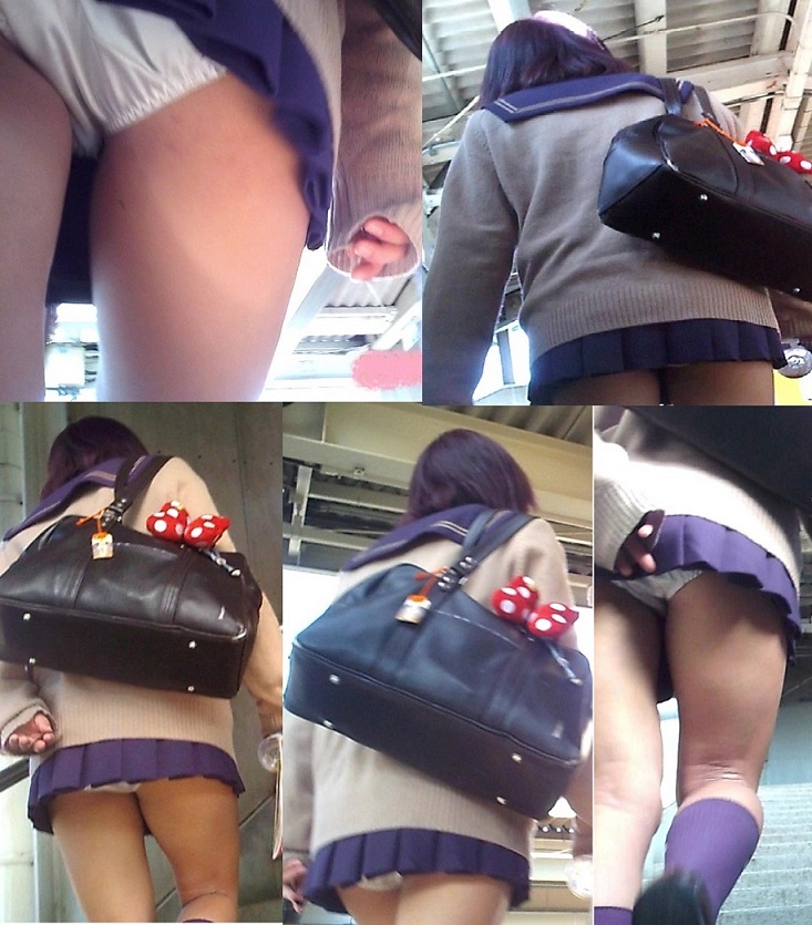 【女子高生パンチラ】極ミ二セーラー５人㉘