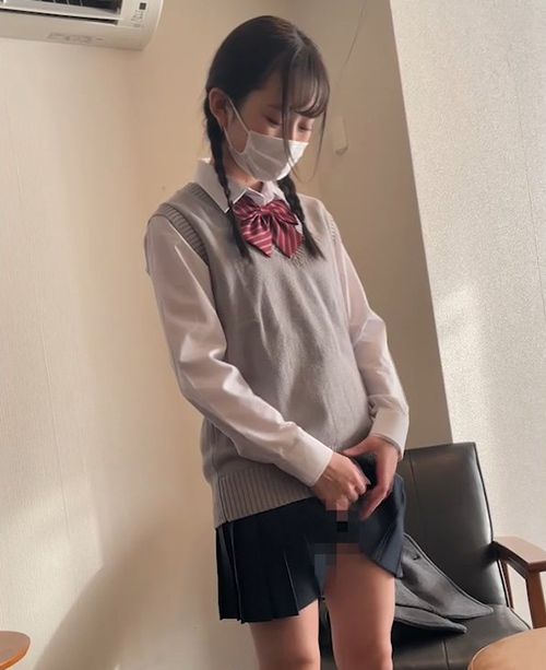 【パンツ買取援助】無毛JK2年生と生ハメ2回戦